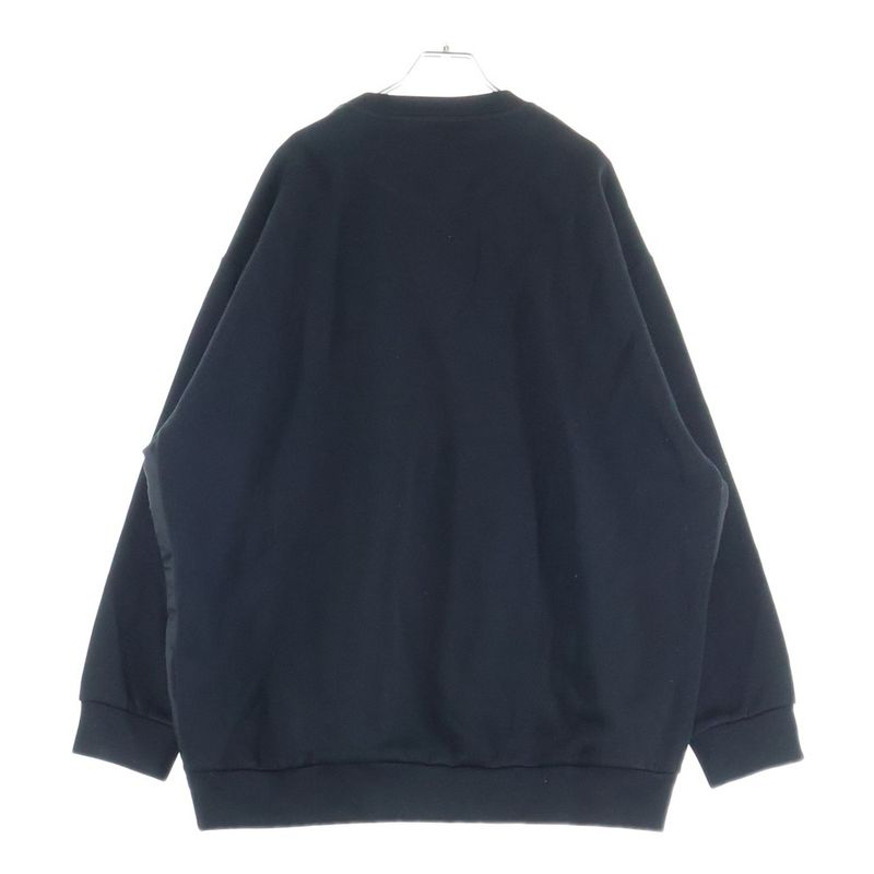 Prada Re-Nylon Triangle Logo Sweatshirt Crew Neck Shirt Black