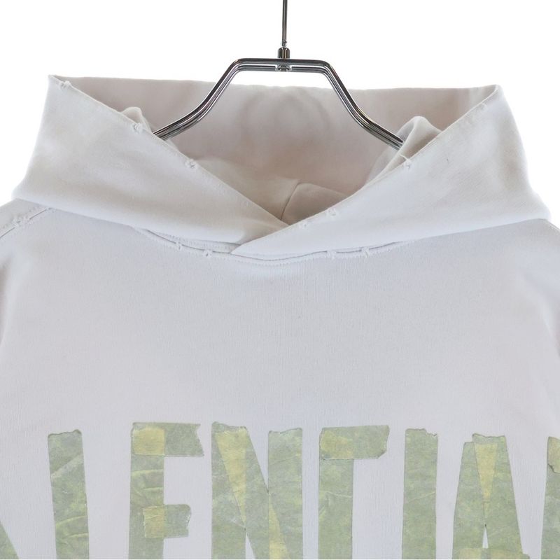 Balenciaga Tape Type Ripped Pocket Hoodie Tee Pullover White Sweater