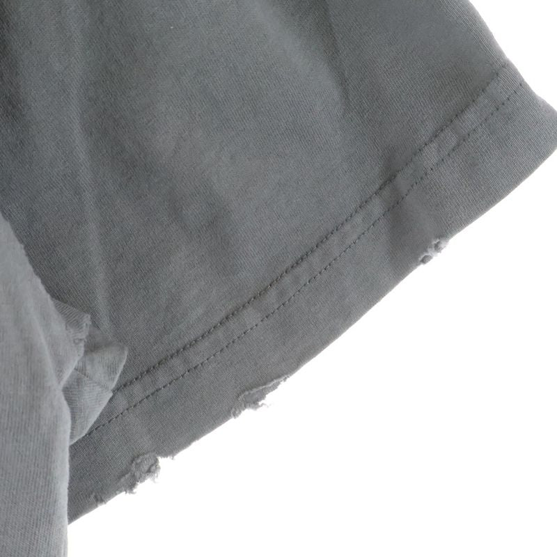 Balenciaga Human Being Distressed T-Shirt Short Sleeve Top Gray