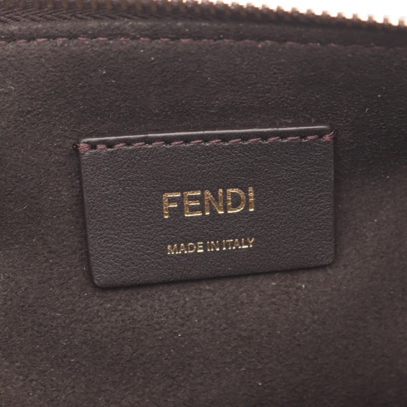 Fendi Handbag Visible Soft Selleria FF Jacquard Brown