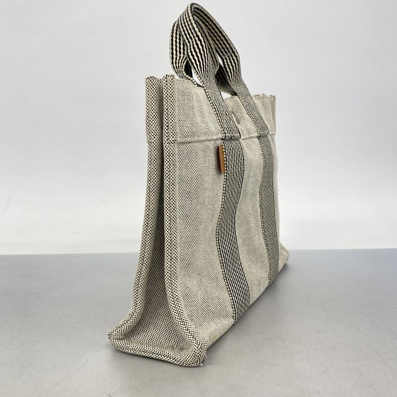 Hermes Tote New Fourre Tout PM Canvas Gray Silver