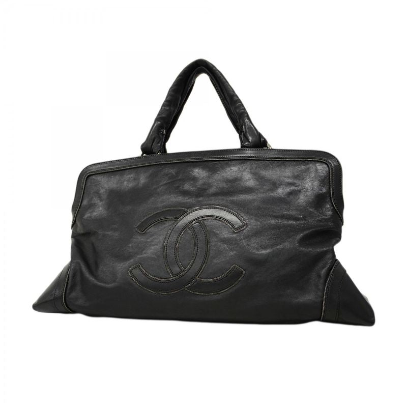 Chanel Handbag Calfskin Black Silver
