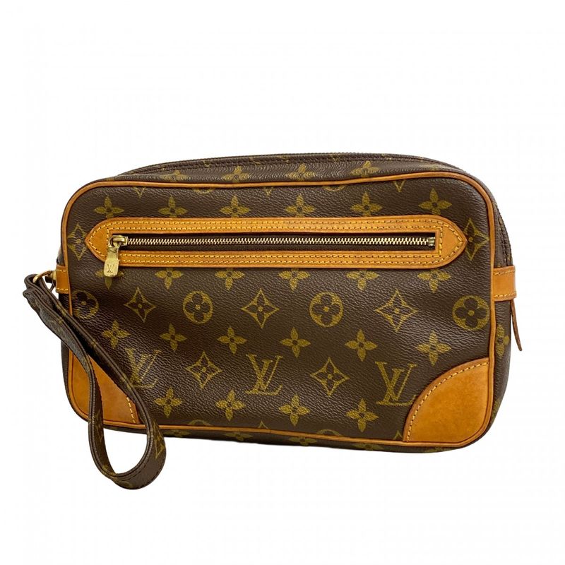 Louis Vuitton Clutch Monogram Marly Dragonne GM Brown