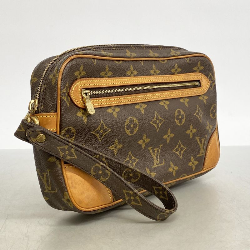 Louis Vuitton Clutch Monogram Marly Dragonne GM Brown