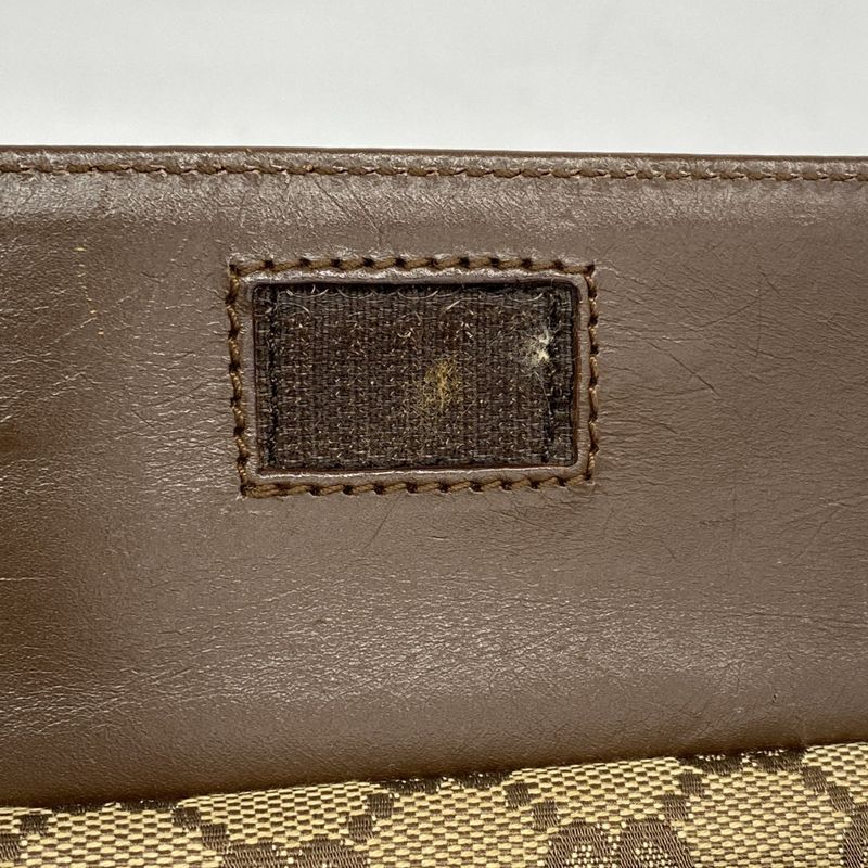 Gucci Waist Bag GG Canvas Brown Beige Silver