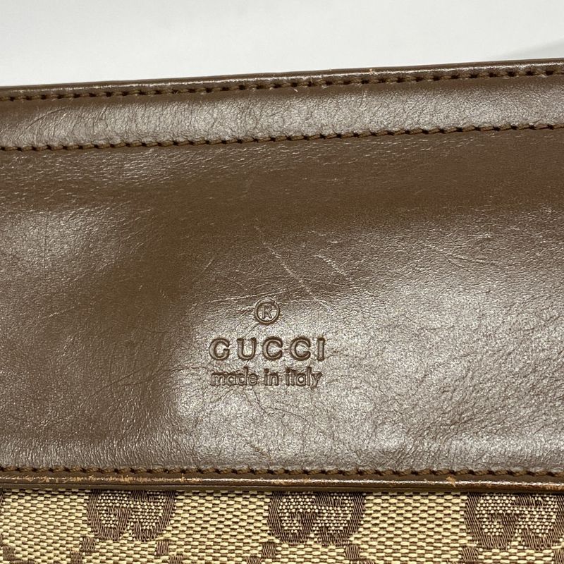 Gucci Waist Bag GG Canvas Brown Beige Silver