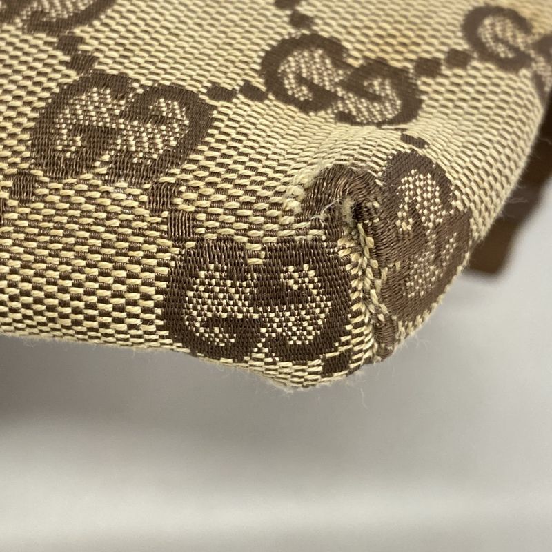 Gucci Waist Bag GG Canvas Brown Beige Silver