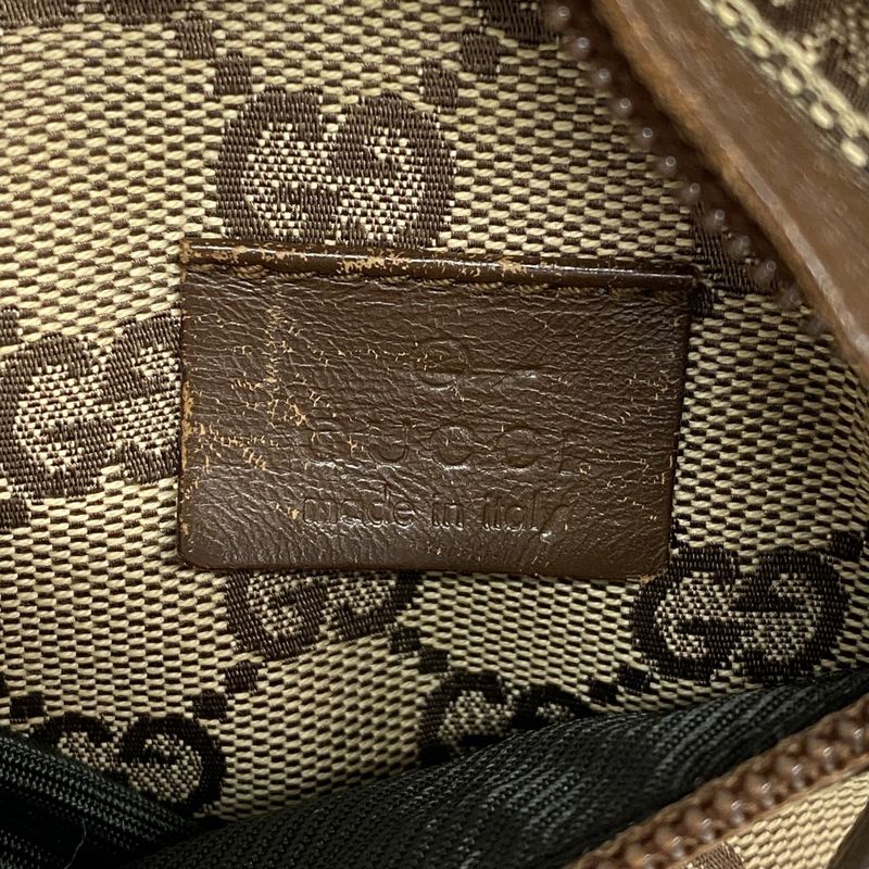 Gucci Waist Bag GG Canvas Brown Beige Silver