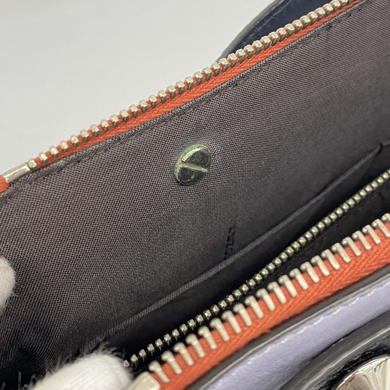 Fendi Handbag Visible Leather Purple Silver 2-Way Bag