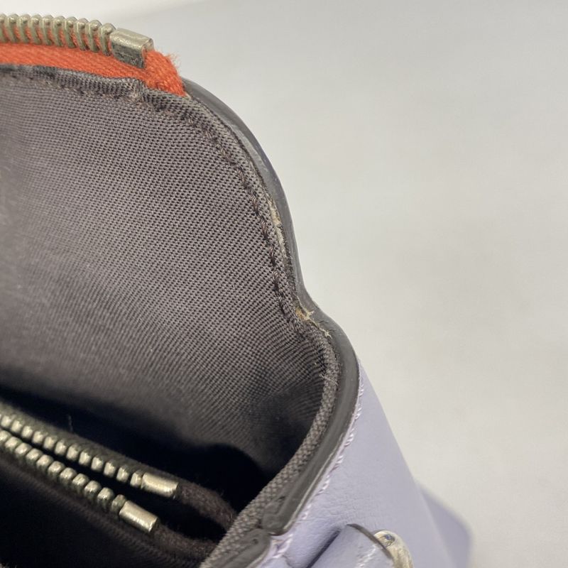 Fendi Handbag Visible Leather Purple Silver 2-Way Bag