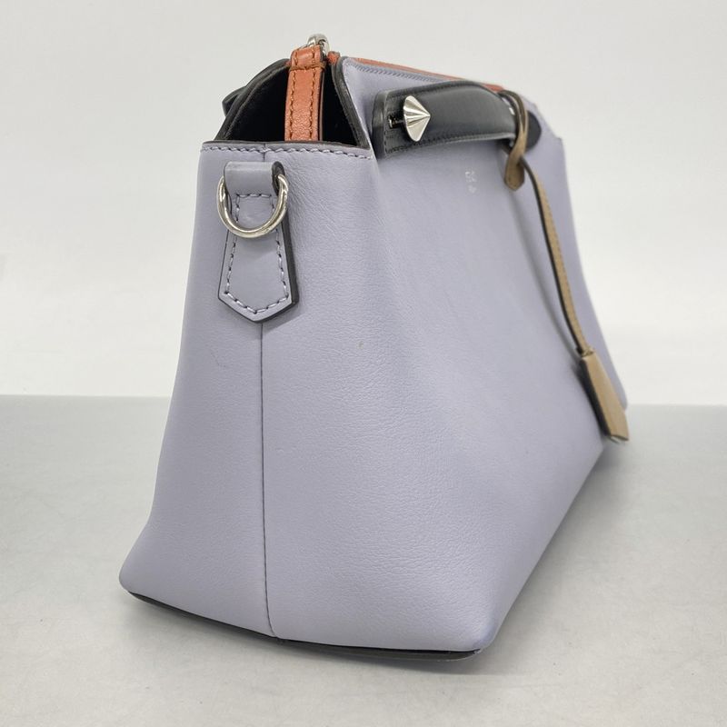 Fendi Handbag Visible Leather Purple Silver 2-Way Bag