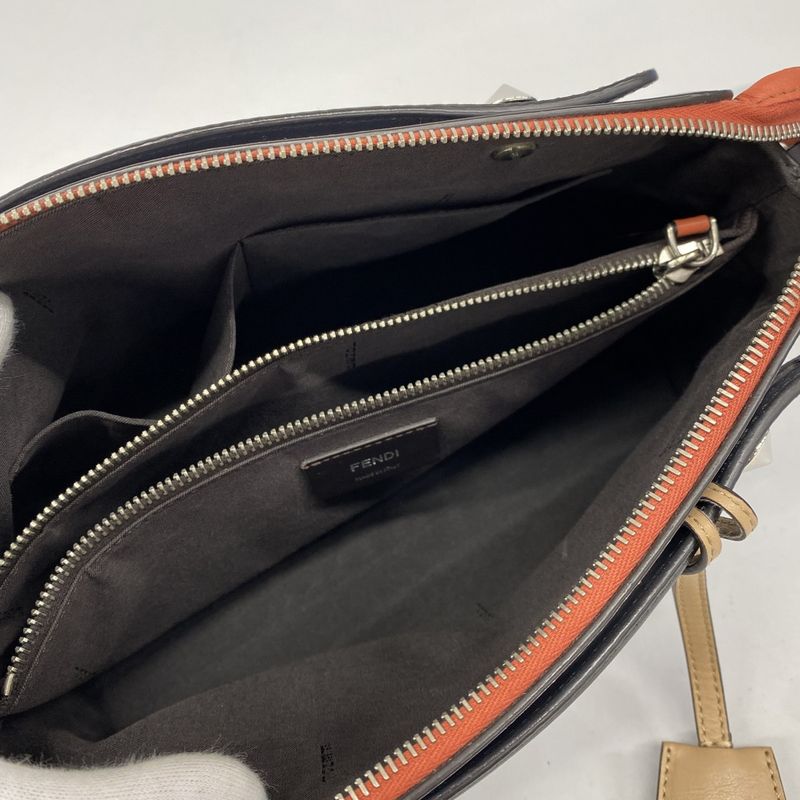 Fendi Handbag Visible Leather Purple Silver 2-Way Bag