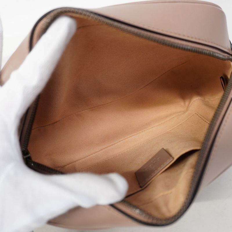 Gucci Shoulder Bag GG Marmont Leather Pink Beige Gold