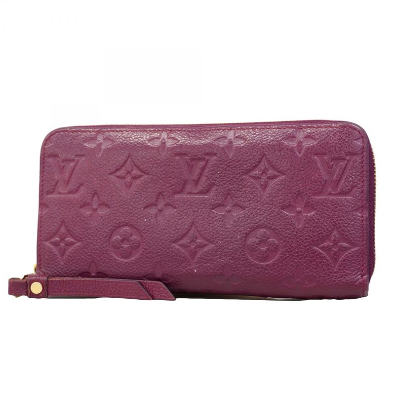 Louis Vuitton Wallet Monogram Empreinte Zippy Leather Raisin