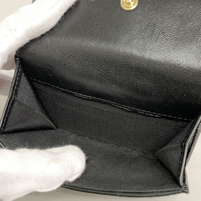 Chanel Trifold Wallet 19 Lambskin Black Gold