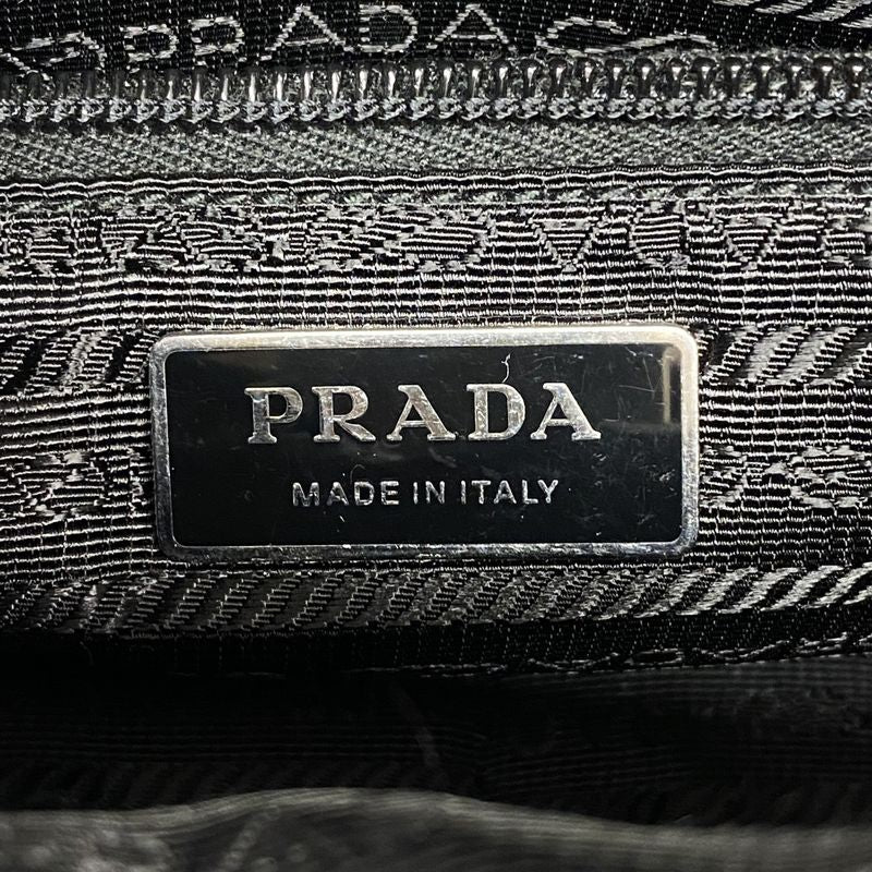 Prada Shoulder Bag Tessuto Nylon Black Silver