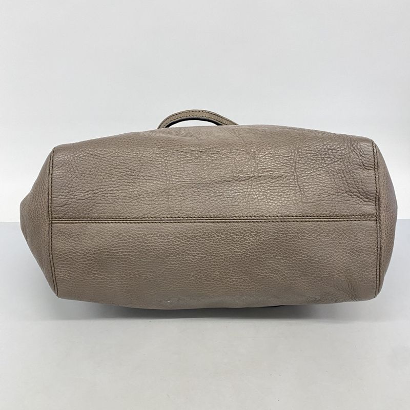 Gucci Tote Swing Leather Brown Champagne Gold