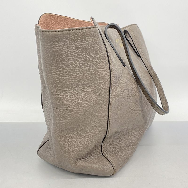 Gucci Tote Swing Leather Brown Champagne Gold