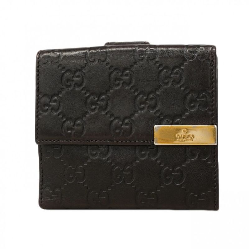 Gucci Wallet Guccissima Leather Brown Gold