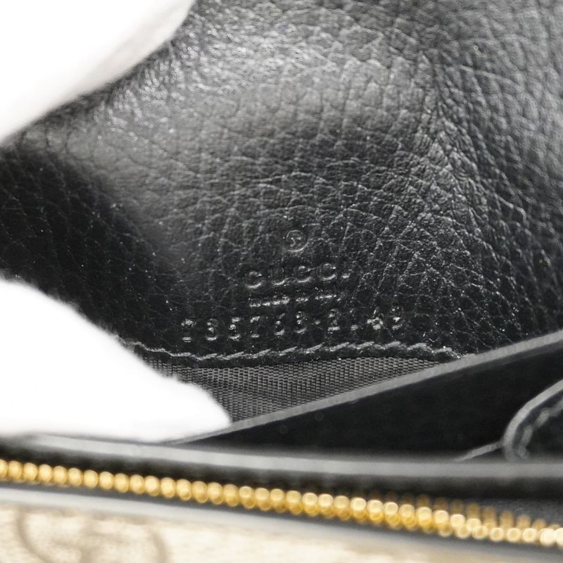 Gucci Wallet GG Marmont Supreme Leather Black Gold