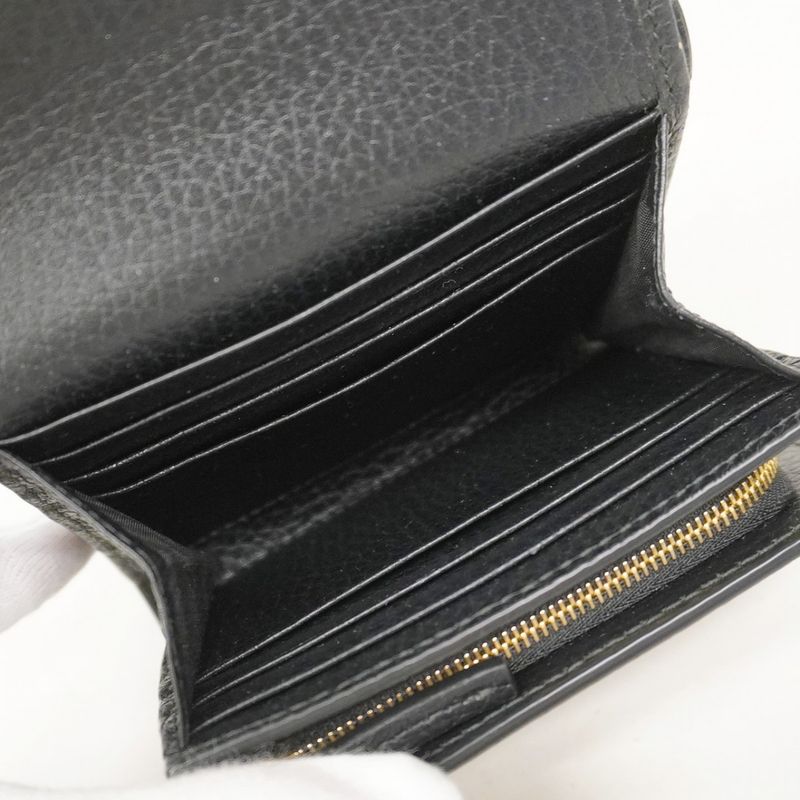 Gucci Wallet GG Marmont Supreme Leather Black Gold