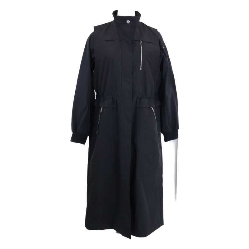 Hermes Lgilet Wool Nylon Bomber Jacket & Long Gilet ) Navy