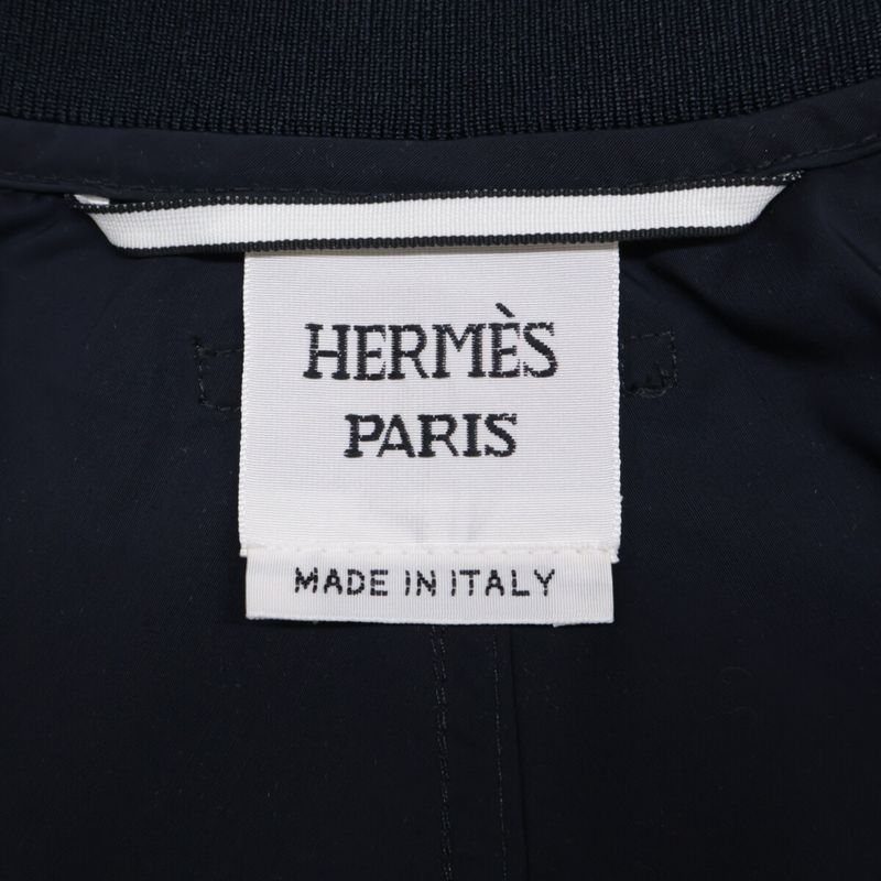 Hermes Lgilet Wool Nylon Bomber Jacket & Long Gilet ) Navy