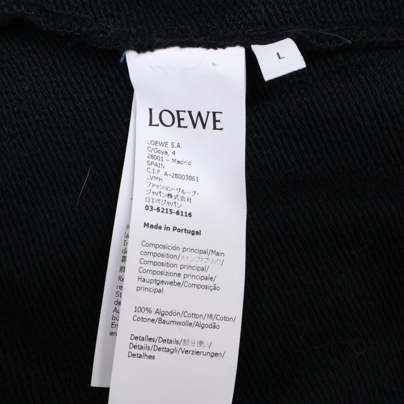 Loewe Anagram Leather Patch Hoodie ) Black