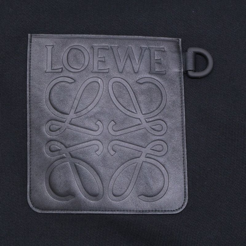 Loewe Anagram Leather Patch Hoodie ) Black