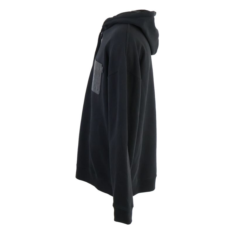 Loewe Anagram Leather Patch Hoodie ) Black
