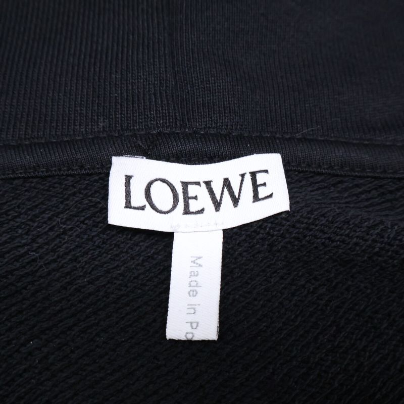 Loewe Anagram Leather Patch Hoodie ) Black