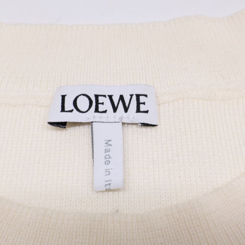 Loewe Anagram Short Length Knit Sweater )ivory