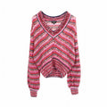 Chanel Knit Top CC Logo Button Silk Purple Multi-color