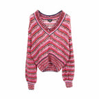 Chanel Knit Top CC Logo Button Silk Purple Multi-color