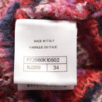 Chanel Knit Top CC Logo Button Silk Purple Multi-color