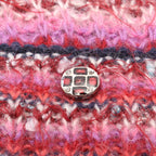 Chanel Knit Top CC Logo Button Silk Purple Multi-color