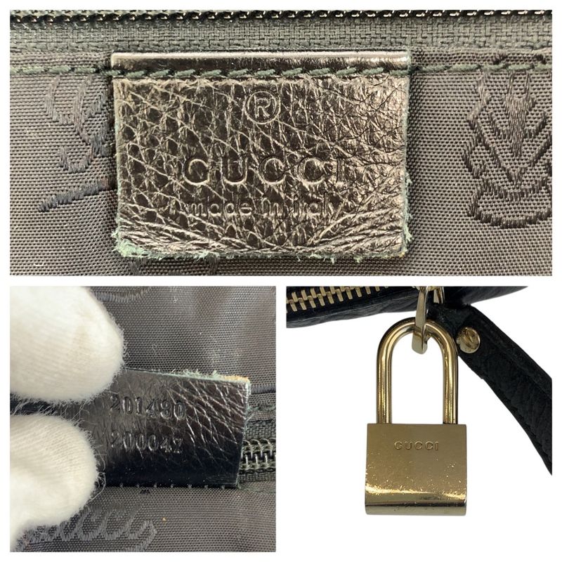 Guccissima Black Silver Leather Business