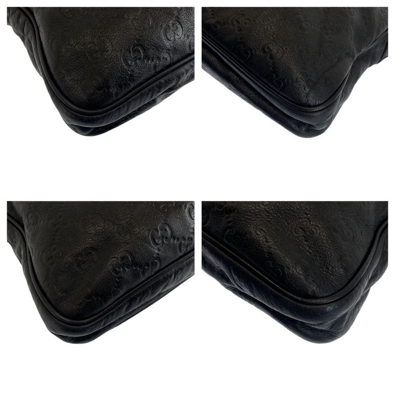 Guccissima Black Silver Leather Business