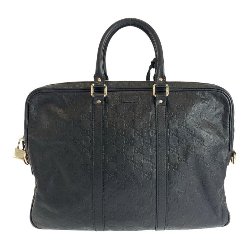 Guccissima Black Silver Leather Business