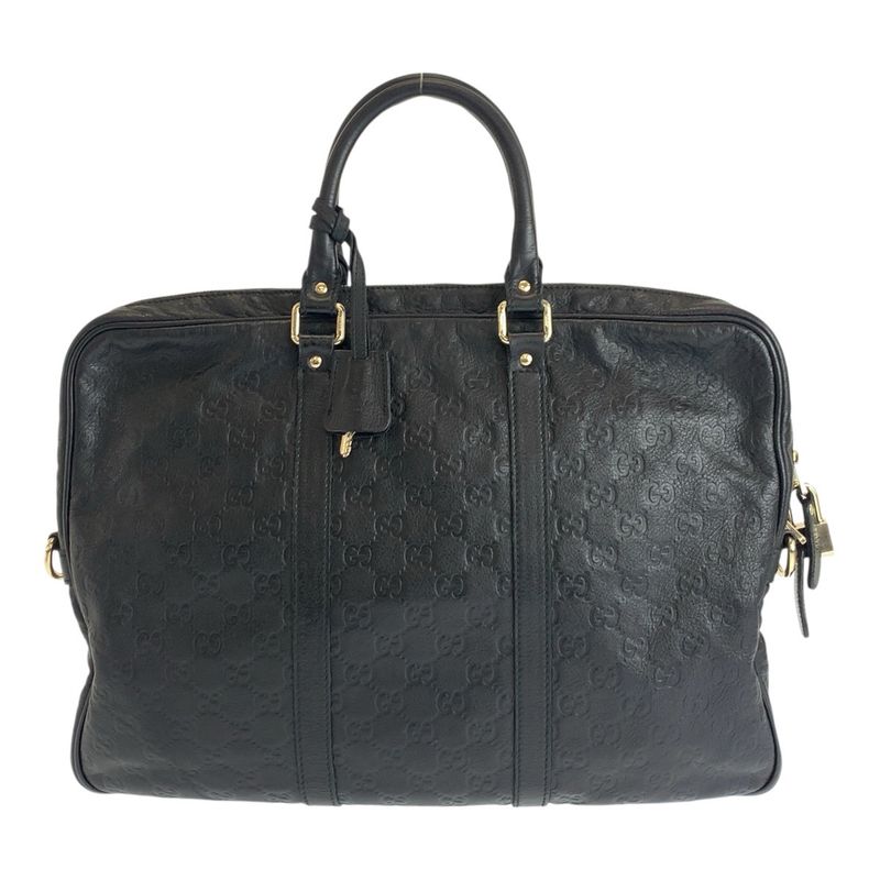 Guccissima Black Silver Leather Business