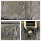 Guccissima Black Silver Leather Business
