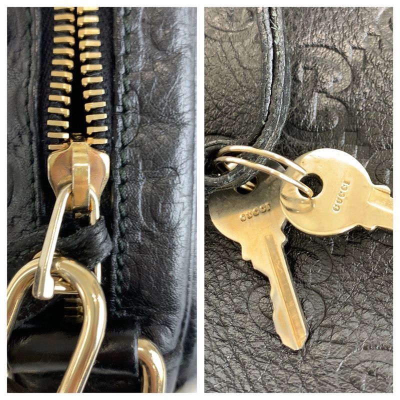 Guccissima Black Silver Leather Business