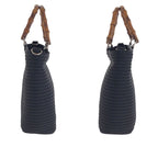 Gucci Bamboo Black Silver Canvas Enamel 000 Tote