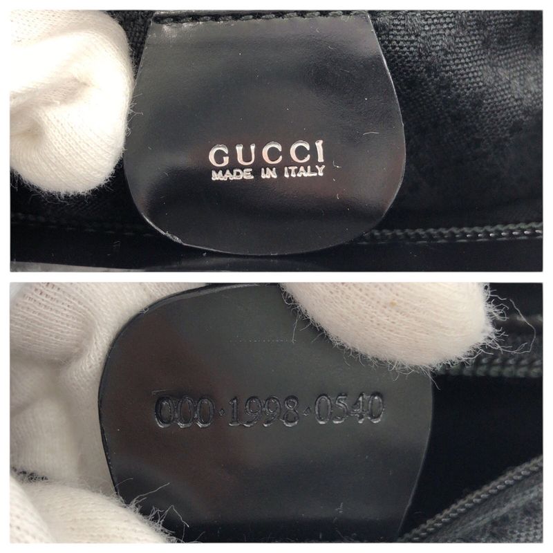 Gucci Bamboo Black Silver Canvas Enamel 000 Tote