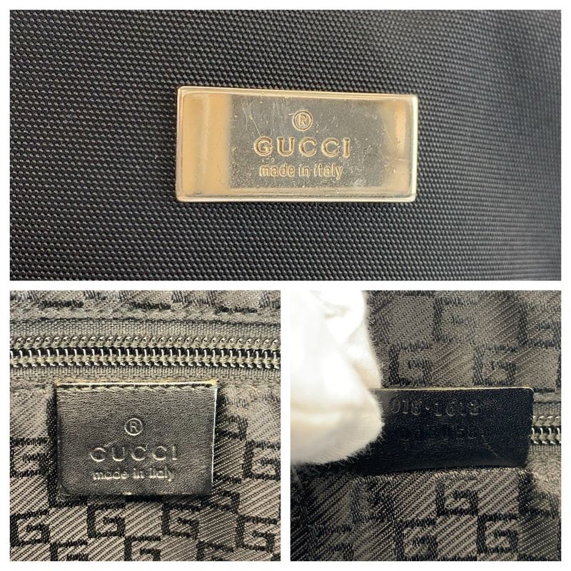 Gucci Black Silver Nylon Shoulder Bag Pochette