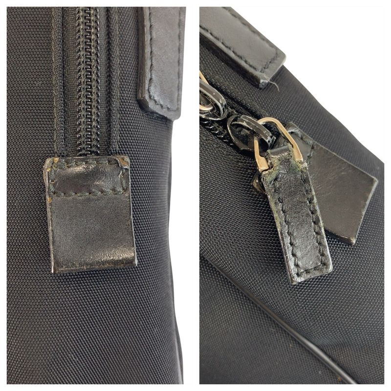 Gucci Black Silver Nylon Shoulder Bag Pochette