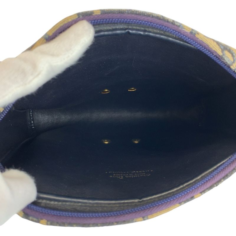 Dior Trotter Navy Beige Canvas Leather Shoulder Bag Navybeige