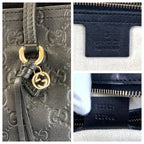 Guccissima Black Gold Leather Tote Shoulder Bag