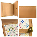 Louis Vuitton Multicolor Porte Monnaie Billets Cult Cles Fold Wallet Compact Bron White