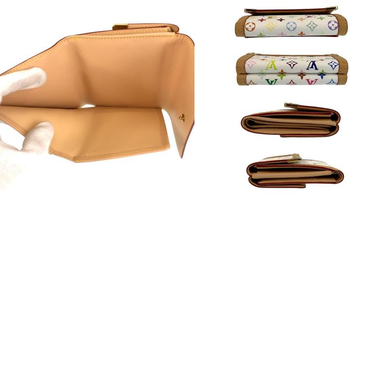 Louis Vuitton Multicolor Porte Monnaie Billets Cult Cles Fold Wallet Compact Bron White